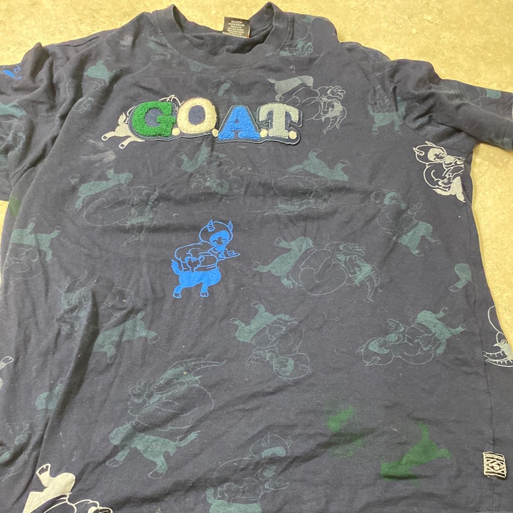 Dark blue GOAT graphic tee